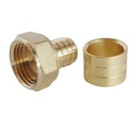 Raccord droit à glissement pour tube PER Ø16 - Ecrou-tournant F15/21 - lot de 10