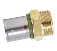 Raccord droit à sertir laiton M 15 x 21 pour tube en per G