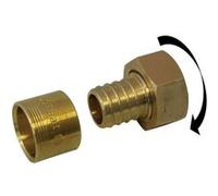 Raccord droit avec écrou libre à glissement laiton F 15 x 21 pour tube en per G