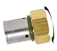 Raccord droit avec écrou libre à sertir laiton F 20 x 27 pour tube en per G
