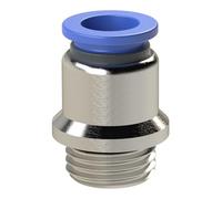 Raccord droit « Serie bleue » - Rond G 1/2 A - Pour tuyau extérieur Ø 16 mm - Pression de travail max. 15 bar - Plastique/MS vern.