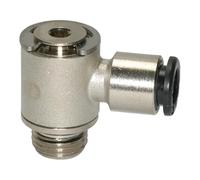 Raccord en L « click-clock » rotatif G 1/2 A pour tuyau extérieur Ø 12 mm, pression de travail max. 16 bar, laiton blanc L1 = 37