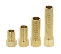 Raccord en laiton 1/2 "mâle à femelle, coupleur de changement, adaptateur connecteur droit, longueur 28mm 40mm 50mm 70mm 100mm(Gold)