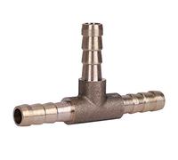 Raccord en T 3 Voies en Laiton pour Tuyau, 6mm, Connecteur de Carburant pour Air Comprimé et Gaz, Doré