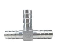 Raccord en T à embout cannelé YTL type 3 à trois voies en acier inoxydable 304, disponible en diamètres de 6 à 20 mm.