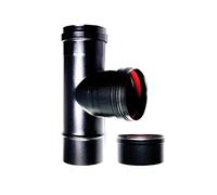 Raccord en T chaudière 90 ° fm-f DN 80 mmsmaltato 600 degrés poêle à granules tube noir de bois CE Made in Italy