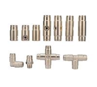 Raccord En T En Laiton Acce de pulvérisation droit, coude en T | Connecteur de buse en laiton de 9.52mm, 5 pièces, verrouillage coulissant de 3/8 pouces(0729)