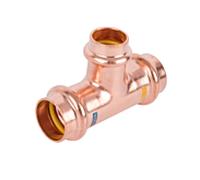 Raccord en T HS AQUAGAS V 22 x 18 x 22 mm 45110221822 Cuivre, réduit, serti, pour gaz et eau