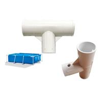 Raccord en T pour tuyau de piscine - Raccord droit à 3 voies de 40 mm avec joint anti-fuite, adaptateur de cadre de piscine en plastique PP durable, joint de rechange universel pour tuyaux de natation