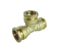 SOMATHERM FOR YOU, Raccord laiton Té égal pour tube PE Ø32 mm - Triple raccordement à 90° - Pression max 20 bars - Température -10°C à +80°C - Étanchéité optimale - Garantie 5 ans
