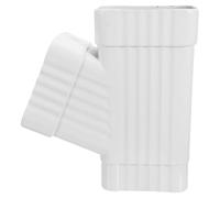 Raccord en Y 2,36 X 3,15 pour Gouttière en Alliage D'aluminium | Blanc, Jonction à Clip, Diamètres Intérieurs Assortis, pour Tuyaux Rectangulaires et Drainage Extérieur