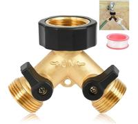 Raccord en Y, Robinet Double Machine a Lave 2-Voies, Y-Distributeur pour Connexion de 2 Appareils pour Robinet Jardin