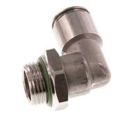 raccord enfichable coudé 90deg 10mm x G3/8'' avec filetage mâle acier inoxydable FKM rotatif