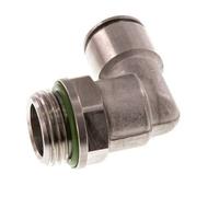 raccord enfichable coudé 90deg 12mm x G1/2'' avec filetage mâle acier inoxydable FKM rotatif