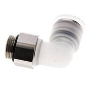 Raccord enfichable coudé 90deg 12mm x G3/8'' avec filetage mâle PA/Acier inoxydable EPDM rotatif