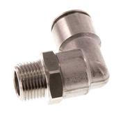 raccord enfichable coudé 90deg 12mm x R3/8'' avec filetage mâle Acier inoxydable FKM rotatif