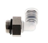 Raccord enfichable coudé 90deg 6mm x G1/4'' avec filetage mâle PA/Acier inoxydable EPDM rotatif