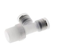 Raccord enfichable en T à angle droit 10mm x R1/2'' avec filetage mâle Laiton/PA 66 NBR orientable
