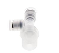 Raccord enfichable en T à angle droit 4mm x R1/4'' avec filetage mâle Laiton/PA 66 NBR orientable