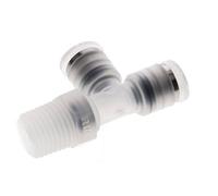 Raccord enfichable en T à angle droit 6mm x R1/4'' avec filetage mâle Laiton/PA 66 NBR orientable