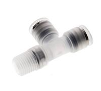 Raccord enfichable en T à angle droit 8mm x R1/4'' avec filetage mâle Laiton/PA 66 NBR orientable