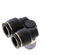 Raccord enfichable en Y 12mm x R3/8'' avec filetage mâle laiton/PBT NBR rotatif