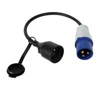 Perel Tools Câble adaptateur ECEEC3M – prise mâle vers fiche CEE, 16 A 230 V, 40 cm