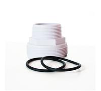 Raccord fileté blanc + 2 joints pour liaison vanne/tuyau Poolfilter 400-500-600