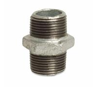 Raccord Fileté Fonte Malléable 1/4 Pouce - Double Mamelon Galvanisé