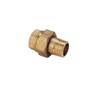 Raccord laiton union droit mâle MF 1" Pronorm, lot de 2