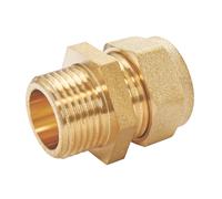 Raccord mâle bicône en laiton pour tube cuivre 12mm x 3/8" Somatherm