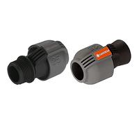 Raccord Mâle de Gardena : Raccord des Conduites aux Électrovannes et Raccordement Direct à l'Installation & Raccord Femelle : Raccord pour Tuyaux et pour Raccordement, 25 mm à Filetage Femelle 3/4"