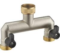 Raccord Nez de Robinet d'Arrosage Automatique en Laiton Double Sortie Droite AROZ