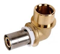Raccord PER coudé 90 degrés à sertir - PER/Cuivre Diamètre 12 mm - PB tub