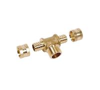 Raccord PER en T à glissement M 1/2" Ø 12 mm PB tub