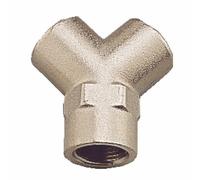 Raccord pneumatique en Y - double filetage femelle 1/2"G et 1/2"G - 15 bar - Y12 PRÉVOST