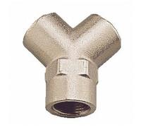 Raccord pneumatique en Y - double filetage femelle 1/4"G et 1/4"G - 15 bar - Y14 PRÉVOST