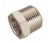 Raccord pneumatique filetage mâle 1/2"G femelle 3/8"G - laiton nickelé - 15 bars - A4 1238 PRÉVOST