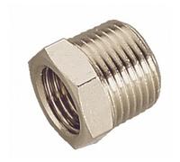 Raccord pneumatique filetage mâle 1/2"G femelle 3/8"G - laiton nickelé - 15 bars - A4 1238 PRÉVOST