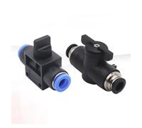 Raccord pneumatique manuel à emboîtement Raccord rapide pneumatique en ligne à 2 voies marche-arrêt manuel 4-12 mm noir bleu(Buc-12)