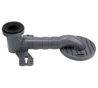 Raccord pour cuvette de toilette avec système de fixation à ailettes, en polypropylène, de couleur grise, diamètre de 11 cm