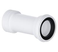 Raccord pour cuvette de toilette, diamètre 4" (100/110 mm), entrée de 90 à 107 mm, longueur 265 mm, adaptable, blanc