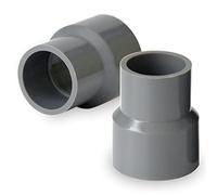 Raccord pour tuyaux de descente de gouttière - Manchon de raccordement en plastique - Raccord de tuyau de pluie - Raccord réducteur en PVC - DN 50/40 - Gris (50 x 40 mm)