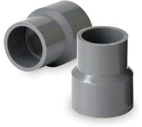 Raccord pour tuyaux de gouttière - Manchon de raccordement en plastique - Raccord d'eau - Raccord en PVC - Gris (50 x 40 mm)