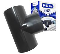 Raccord PVC en T Ø50mm Angle 90° Collage Adhésif 3 Tube PVC - MONTERAL