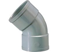 Raccord PVC gris coudé 45 degrés - Diamètre 100 mm - Double emboîture - Girpi