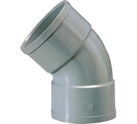 Raccord PVC gris coudé 45° - diamètre 40 mm - Double emboîture - Girpi