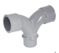 Coude NICOLL double parallèle 87°30 - PVC gris