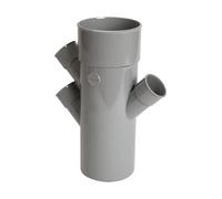 Raccord PVC gris triple équerre 45° Ø 40 40 100 40 mm Quadruple emboîture Nicoll