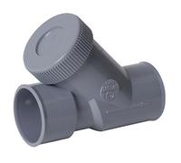 Raccord PVC - NICOLL - CASF4 D32 - Clapet anti-retour 45° - Bouchon dévissable - Pour eaux usées